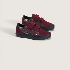 Vans Old Skool V Glow In The Shadows Black/Maroon Kids Sz 2.5 Glow In The Dark